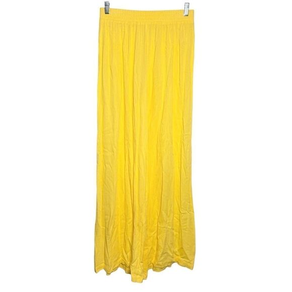 L’agence bright yellow flowy lightweight crinkle wide leg pants size small NEW - Picture 2 of 10